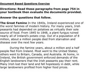 Document Based Questions Exercise