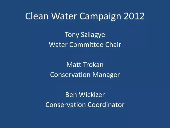clean water campaign 2012