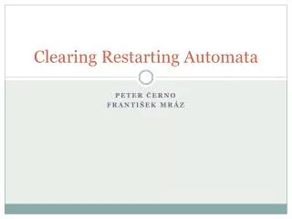 Clearing Restarting Automata
