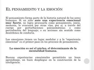 el pensamiento y la emoci n