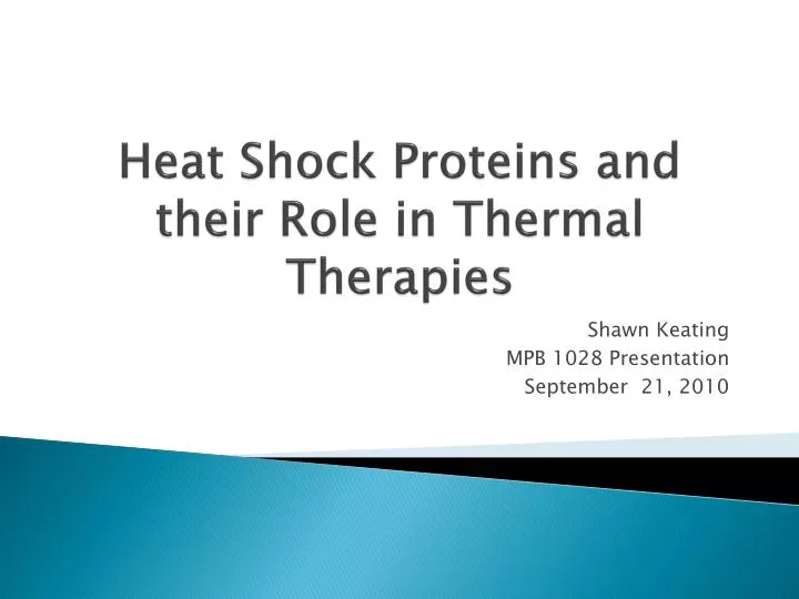heat shock proteins and their role in thermal therapies