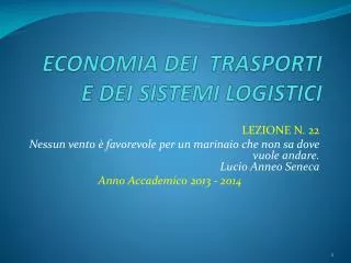 economia dei trasporti e dei sistemi logistici