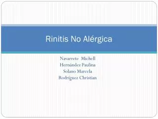 rinitis no al rgica