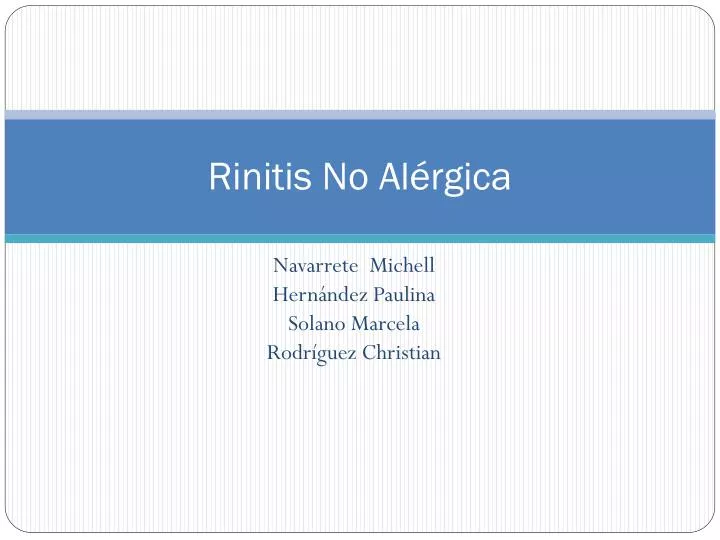 rinitis no al rgica