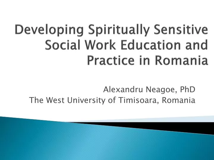 developing spiritually sensitive social work education and practice in romania