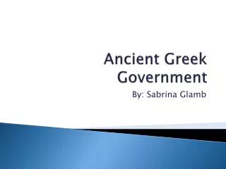 Ancient Greek Government