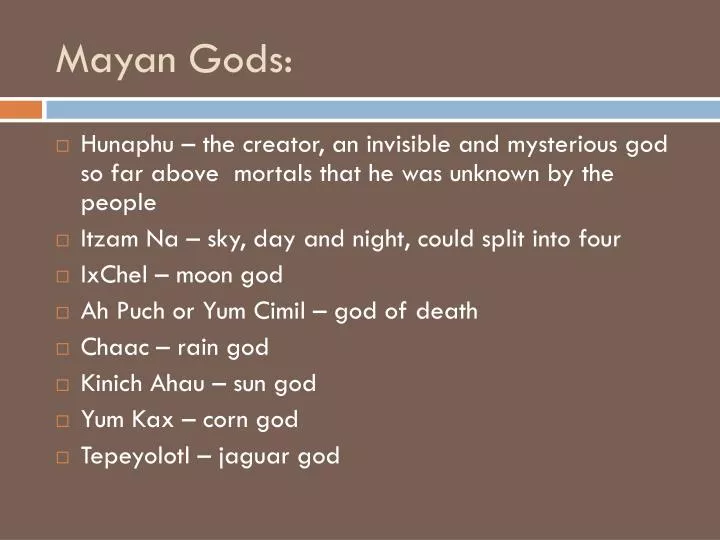 mayan gods