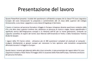presentazione del lavoro