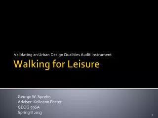 Walking for Leisure