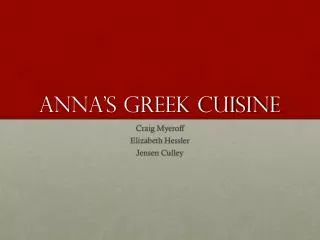 Anna’s Greek Cuisine