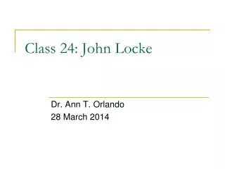 Class 24: John Locke