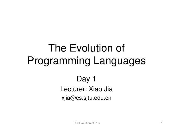 the evolution of programming languages