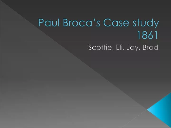 paul broca s case study 1861