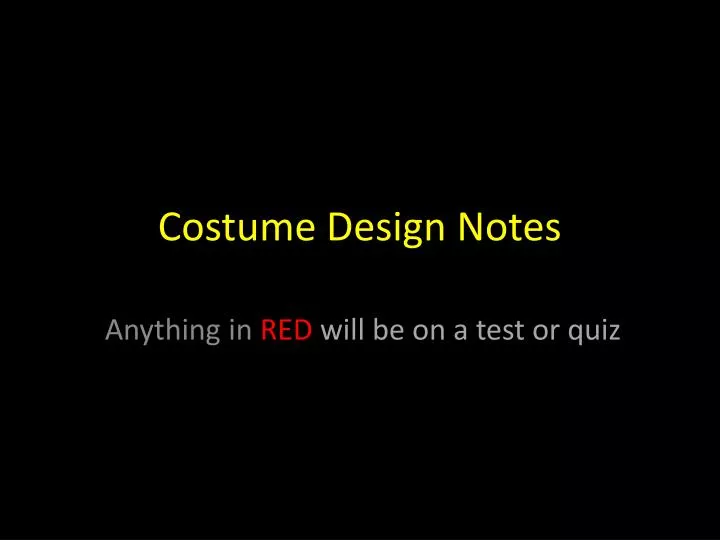 costume design notes