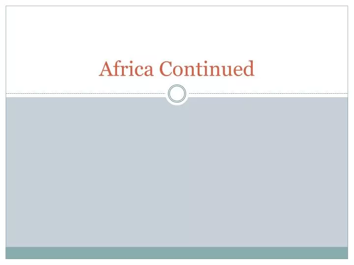 africa continued