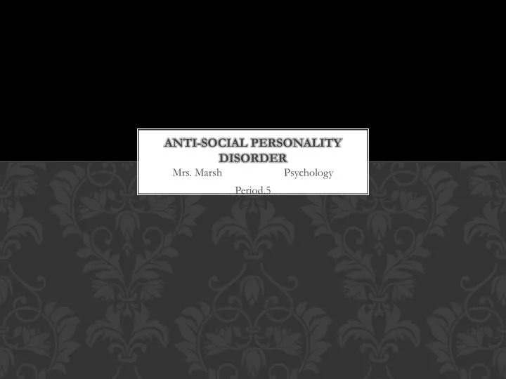 anti social personality disorder