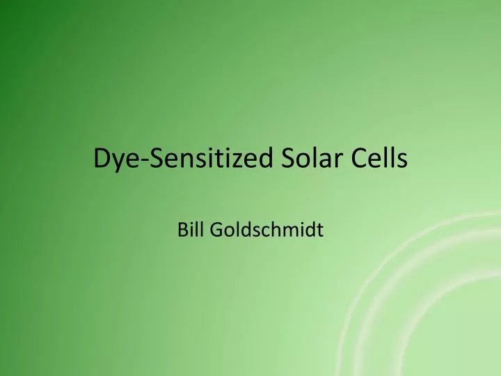 dye sensitized solar cells