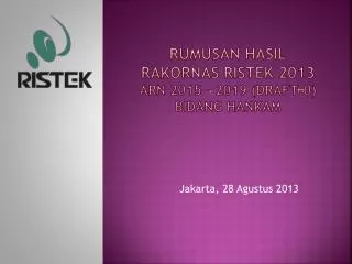 rumusan hasil rakornas ristek 2013 arn 2015 2019 draft 0 bidang hankam