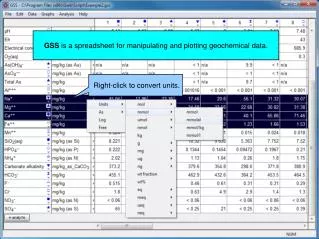 GSS is a spreadsheet for manipulating and plotting geochemical data.