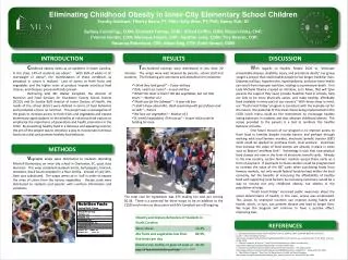 Eliminating Childhood Obesity in Inner-City Elementary School Children