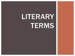 Literary Terms