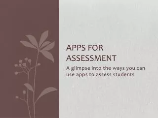 Apps for Assessment