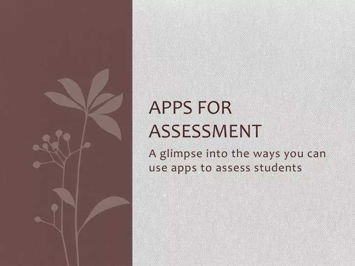 apps for assessment