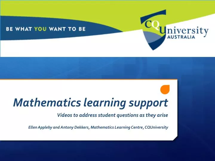 mathematics learning support