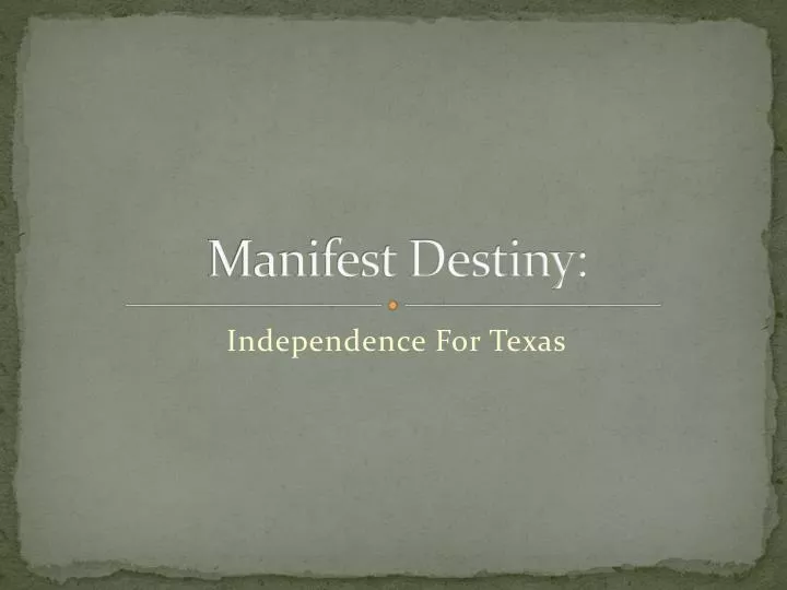 manifest destiny