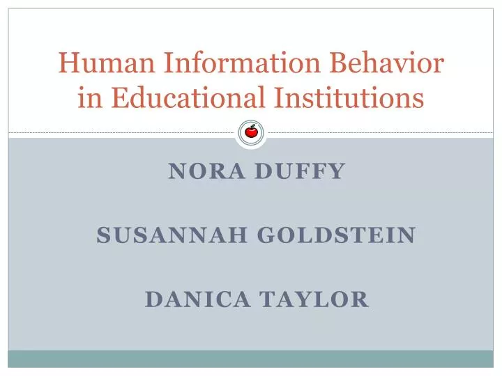 human information behavior in educational institutions