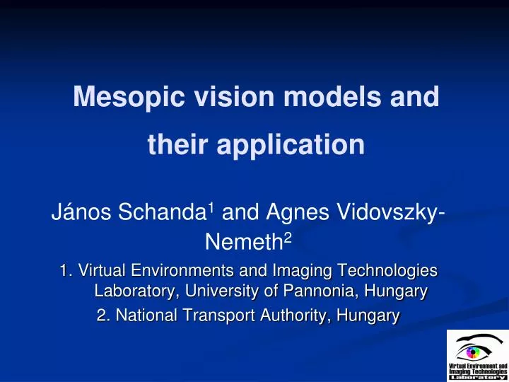 mesopic vision models and their application