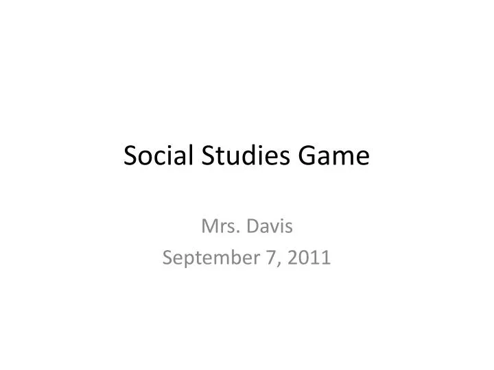 social studies game