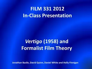 FILM 331 2012 In-Class Presentation