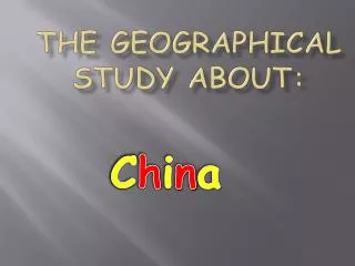 The Geographical study about: