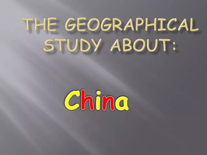the geographical study about