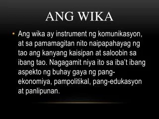 ang wika