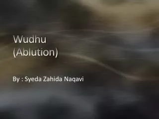 Wudhu (Ablution)