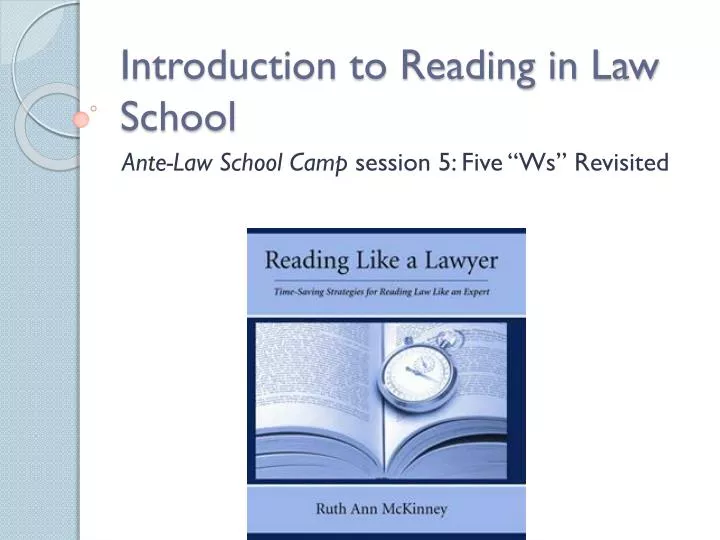 introduction to reading in law school