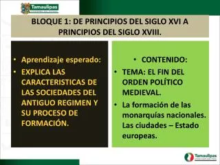 bloque 1 de principios del siglo xvi a principios del siglo xviii