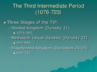 The Third Intermediate Period (1076-723)