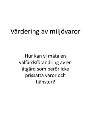 v rdering av milj varor