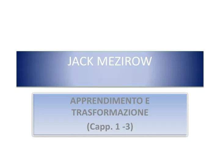 jack mezirow