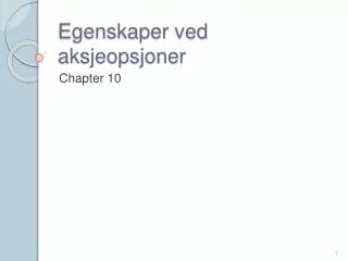 egenskaper ved aksjeopsjoner
