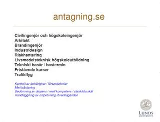 antagning se
