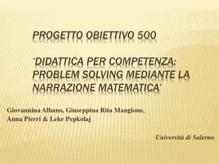 giovannina albano giuseppina rita mangione anna pierri leke pepkolaj universit di salerno