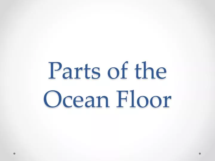 parts of the ocean floor