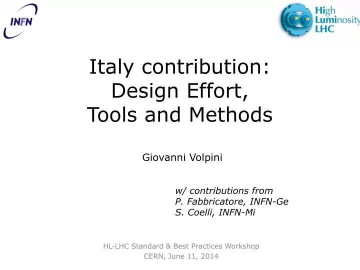 italy contribution design effort tools and methods