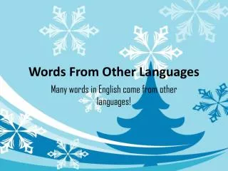 Words From Other Languages