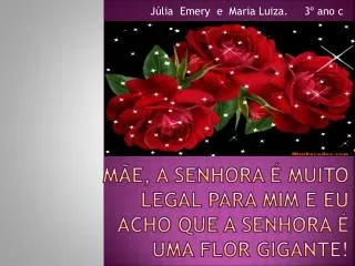 m e a senhora muito legal para mim e eu acho que a senhora uma flor gigante