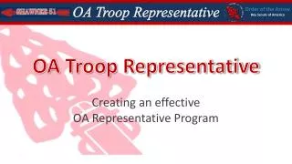 OA Troop Representative